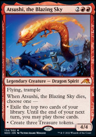 (134) Magic The Gathering Kamigawa: Neon Dynasty Single: Atsushi, the Blazing Sky Holo Mythic
