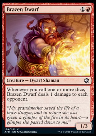 (134) Magic The Gathering Adventures in the Forgotten Realms Single: Brazen Dwarf Holo Common