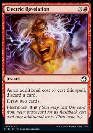 (135) Magic The Gathering Innistrad: Midnight Hunt Single: Electric Revelation Holo Common