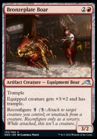 (135) Magic The Gathering Kamigawa: Neon Dynasty Single: Bronzeplate Boar Holo Uncommon