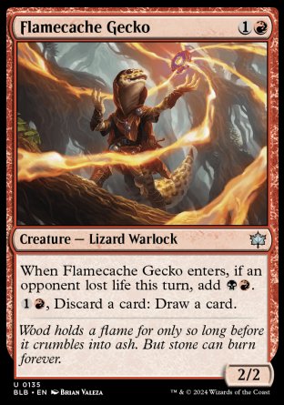 (135) Magic The Gathering Bloomburrow Single: Flamecache Gecko  Uncommon