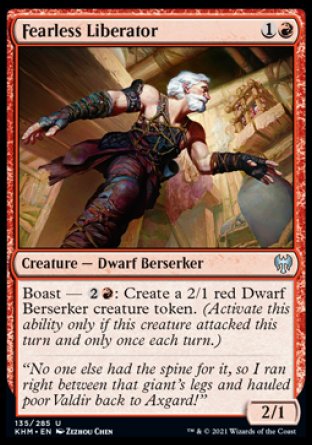 (135/285) Magic The Gathering Kaldheim Single: Fearless Liberator Holo Uncommon