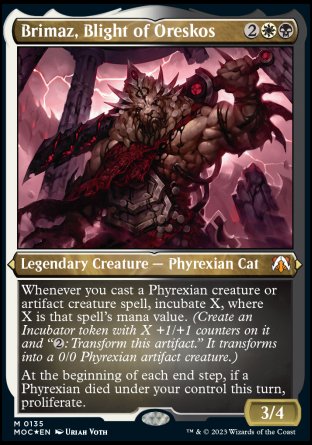 (135) Magic The Gathering Commander: March of the Machine: Extras Single: Brimaz, Blight of Oreskos (V.2) Holo Mythic