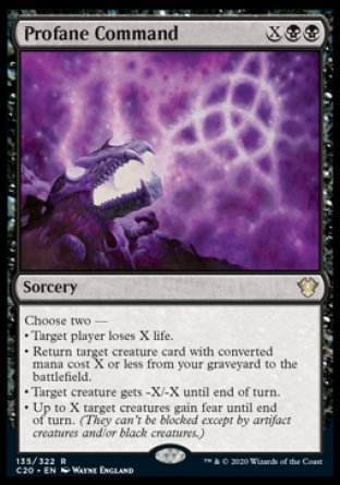 (135/322) Magic The Gathering Commander: Ikoria Single: Profane Command  Rare