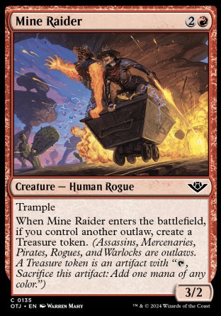 (135) Magic The Gathering Outlaws of Thunder Junction Single: Mine Raider  Holo Common