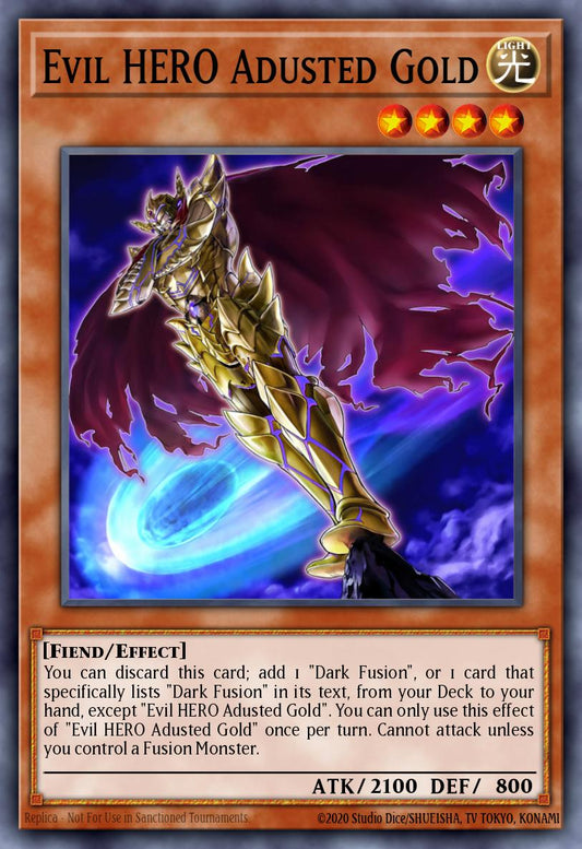 (029) YuGiOh TCG RA04: Quarter Century Stampede Single: Evil HERO Adusted Gold (V.1 - Super Rare)  Super Rare