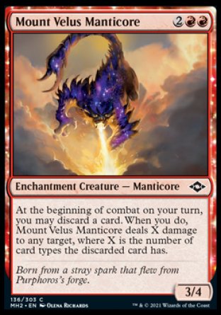 (136) Magic The Gathering Modern Horizons 2 Single: Mount Velus Manticore Holo Common