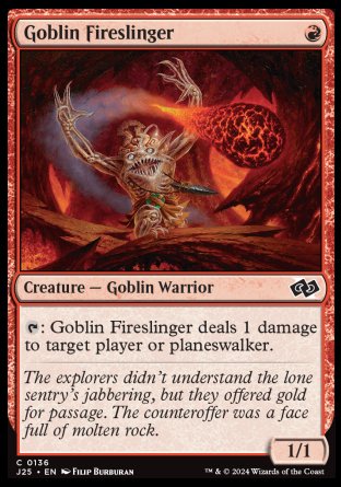 (136) Magic The Gathering Foundations Jumpstart Single: Goblin Fireslinger  Common