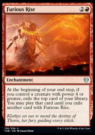 (136/254) Magic The Gathering Theros Beyond Death Single: Furious Rise Holo Uncommon