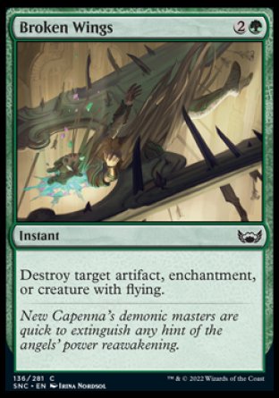 (136) Magic The Gathering Streets of New Capenna Single: Broken Wings  Common