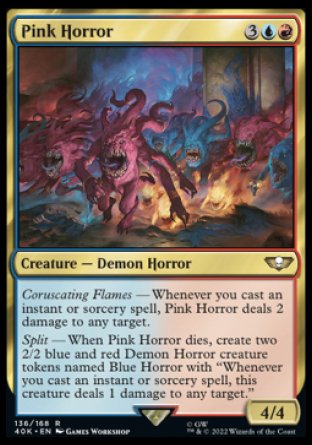 (136) Magic The Gathering Universes Beyond: Warhammer 40000 Single: Pink Horror Holo Rare