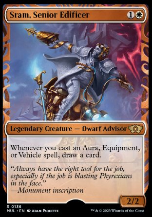 (136) Magic The Gathering Multiverse Legends Single: Sram, Senior Edificer (V.4) Holo Rare