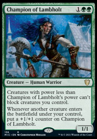 (136) Magic The Gathering Commander: Innistrad: Midnight Hunt Single: Champion of Lambholt  Rare