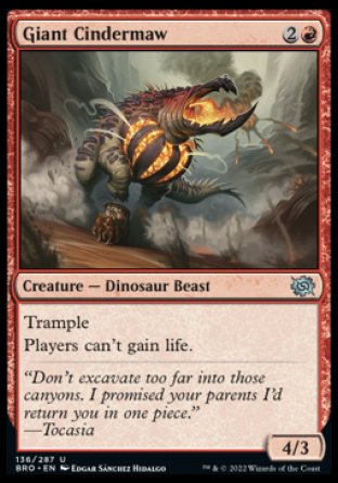 (136) Magic The Gathering The Brothers' War Single: Giant Cindermaw Holo Uncommon