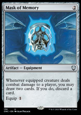 (136) Magic The Gathering Commander: Phyrexia: All Will Be One Single: Mask of Memory  Uncommon