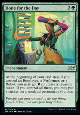 (136) Magic The Gathering Unfinity Single: Done for the Day Holo Uncommon