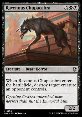 (136) Magic The Gathering Commander: Murders at Karlov Manor Single: Ravenous Chupacabra  Uncommon