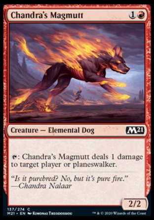 (137) Magic The Gathering Core 2021 Single: Chandra's Magmutt Holo Common