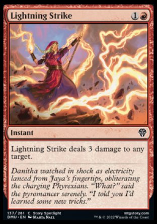 (137) Magic The Gathering Dominaria United Single: Lightning Strike Holo Common