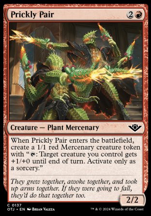 (137) Magic The Gathering Outlaws of Thunder Junction Single: Prickly Pair  Holo Common