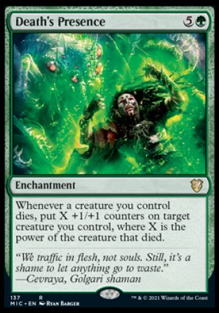 (137) Magic The Gathering Commander: Innistrad: Midnight Hunt Single: Death's Presence  Rare