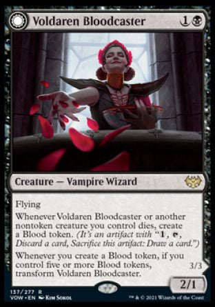(137) Magic The Gathering Innistrad: Crimson Vow Single: Voldaren Bloodcaster // Bloodbat Summoner  Rare