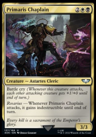 (137) Magic The Gathering Universes Beyond: Warhammer 40000 Single: Primaris Chaplain  Uncommon