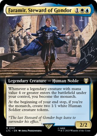 (137) Magic The Gathering Commander: The Lord of the Rings: Tales of Middle-earth: Extras Single: Faramir, Steward of Gondor  Rare