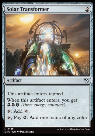 (137) Magic The Gathering Commander: Aetherdrift Single: Solar Transformer  Uncommon