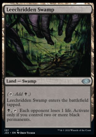 (137) Magic The Gathering Jumpstart 2022 Single: Leechridden Swamp  Uncommon