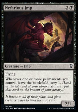 (137) Magic The Gathering Commander Legends: Battle for Baldur's Gate Single: Nefarious Imp Holo Common