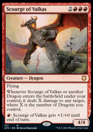 (137) Magic The Gathering Commander: Adventures in the Forgotten Realms Single: Scourge of Valkas  Mythic