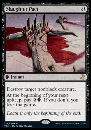 (138/289) Magic The Gathering Time Spiral Remastered Single: Slaughter Pact Holo Rare
