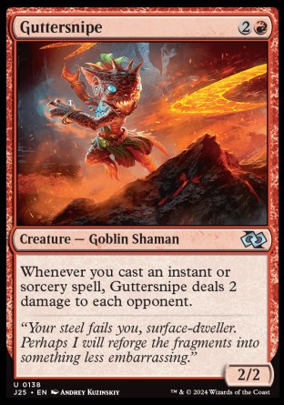 (138) Magic The Gathering Foundations Jumpstart Single: Guttersnipe  Uncommon