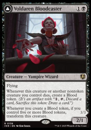 (138) Magic The Gathering Innistrad Remastered Single: Voldaren Bloodcaster // Bloodbat Summoner Holo Rare