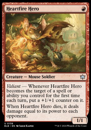 (138) Magic The Gathering Bloomburrow Single: Heartfire Hero  Uncommon