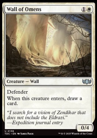 (138) Magic The Gathering Commander: Tarkir: Dragonstorm Single: Wall of Omens  Uncommon
