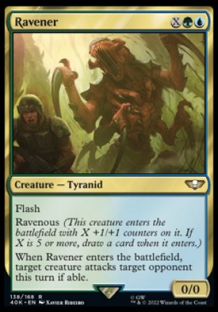 (138) Magic The Gathering Universes Beyond: Warhammer 40000 Single: Ravener Holo Rare