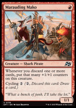 (138) Magic The Gathering Aetherdrift Single: Marauding Mako  Uncommon