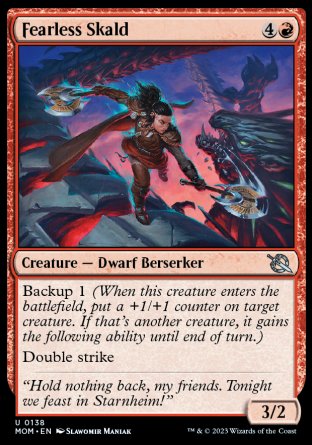(138) Magic The Gathering March of the Machine Single: Fearless Skald Holo Uncommon