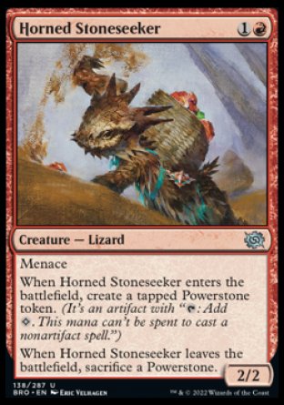 (138) Magic The Gathering The Brothers' War Single: Horned Stoneseeker Holo Uncommon