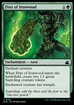(139) Magic The Gathering Ravnica Remastered Single: Fists of Ironwood  Holo Common