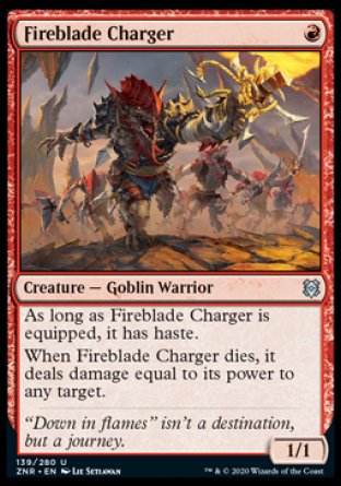 (139/280) Magic The Gathering Zendikar Rising Single: Fireblade Charger Holo Uncommon