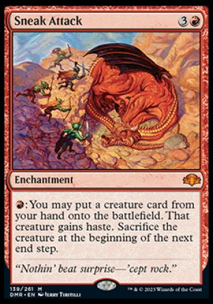 (139) Magic The Gathering Dominaria Remastered Single: Sneak Attack Holo Mythic