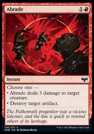 (139) Magic The Gathering Innistrad: Crimson Vow Single: Abrade  Common