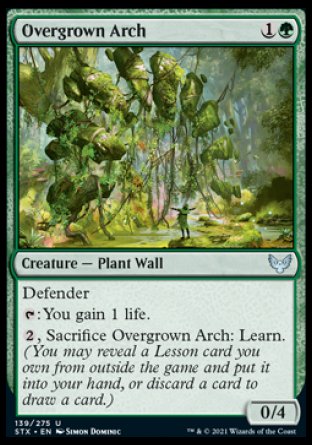 (139) Magic The Gathering Strixhaven: School of Mages Single: Overgrown Arch  Uncommon