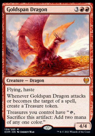 (139) Magic The Gathering Kaldheim: Promos Single: Goldspan Dragon (V.1)  Mythic