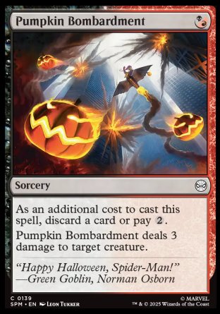 (139) Magic The Gathering Magic: The Gathering | Marvel's Spider-Man Single: Pumpkin Bombardment  Common