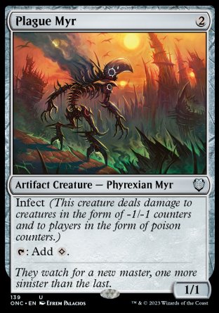 (139) Magic The Gathering Commander: Phyrexia: All Will Be One Single: Plague Myr  Uncommon