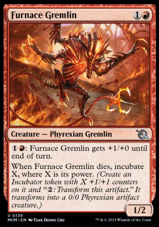 (139) Magic The Gathering March of the Machine Single: Furnace Gremlin Holo Uncommon
